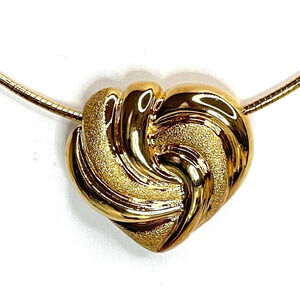 Puff Heart Necklace 18" ITAOR 18K Gold Plate 925 F01